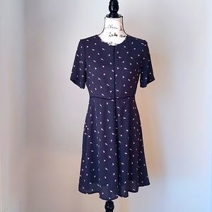 Banana Republic Petite size 4 dress with birds